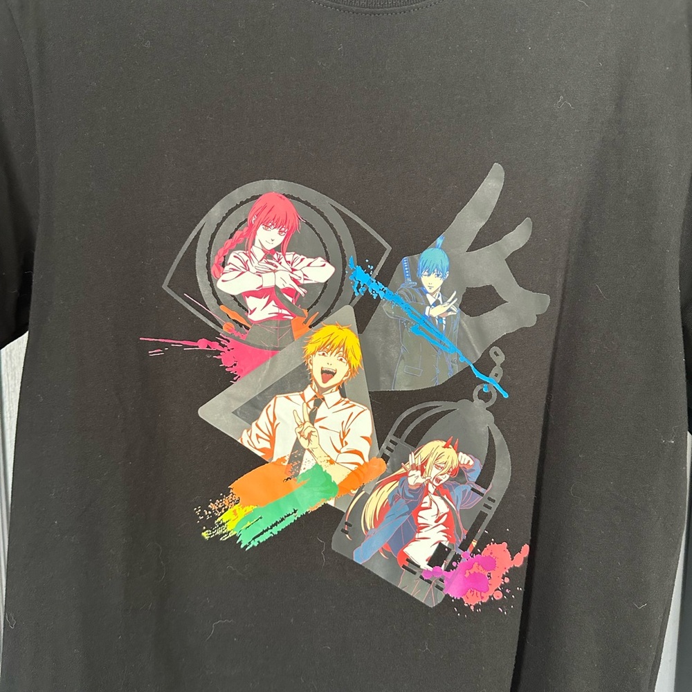 NWT Chainsaw Man Anime T-Shirt from Universal Studios Japan - Unisex M Black - Picture 3 of 10